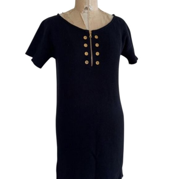 Prada vintage Y2K  dress 42 made in Italy gold zip front - Picture 6 of 11